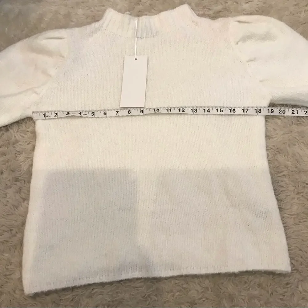 Love Tree White Mock Neck Cozy Pullover - Size Large